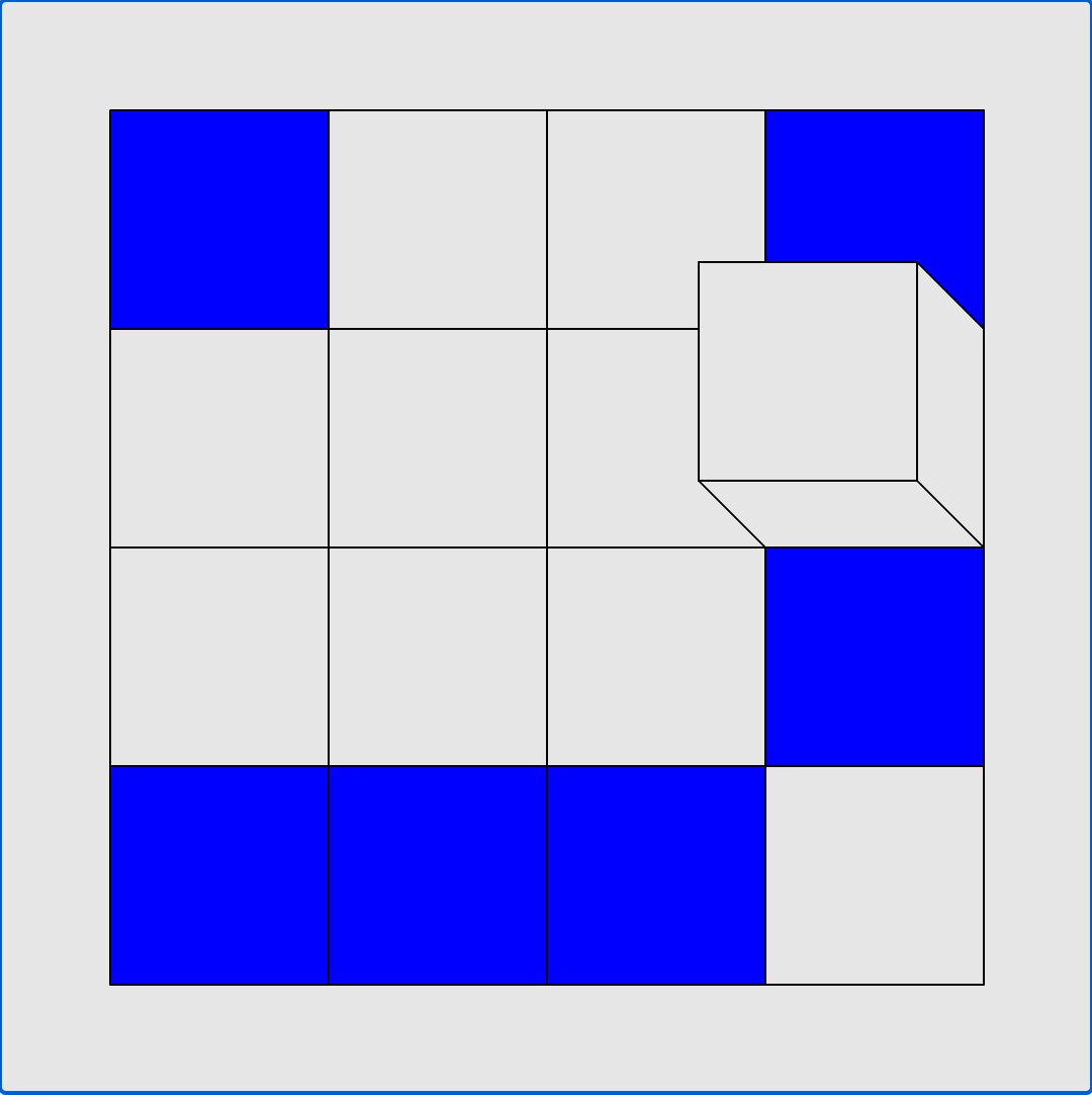 Rolling cube puzzle (Cube) running in a browser tab via ExeBrowser