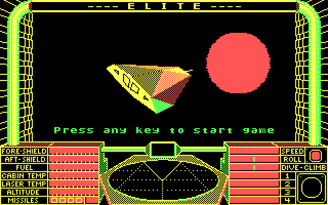 Elite running in a browser tab via ExeBrowser
