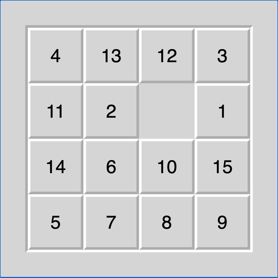 Fifteen puzzle (Fifteen) running in the browser