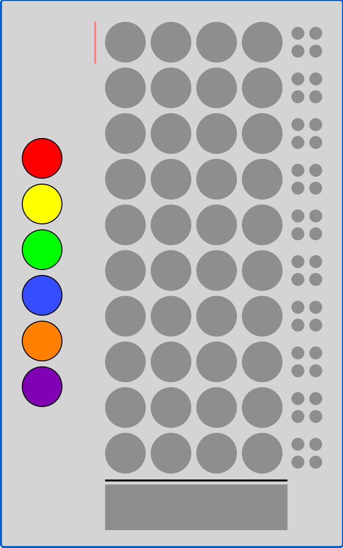 Code-breaking colour game (Guess) running in the browser