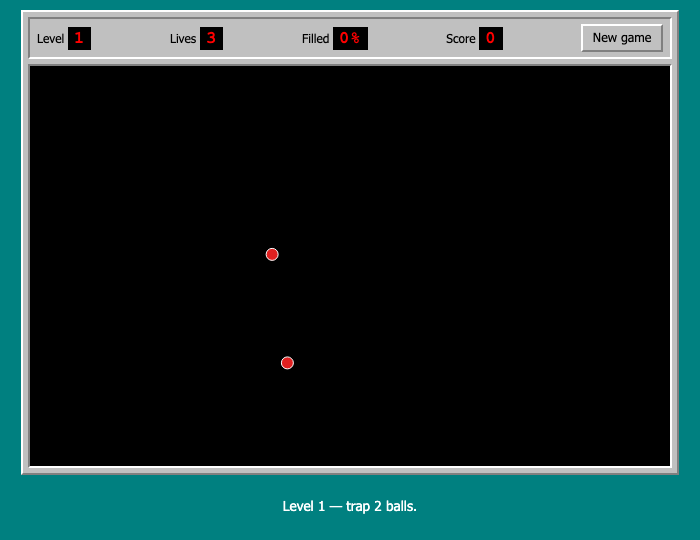 JezzBall running in the browser