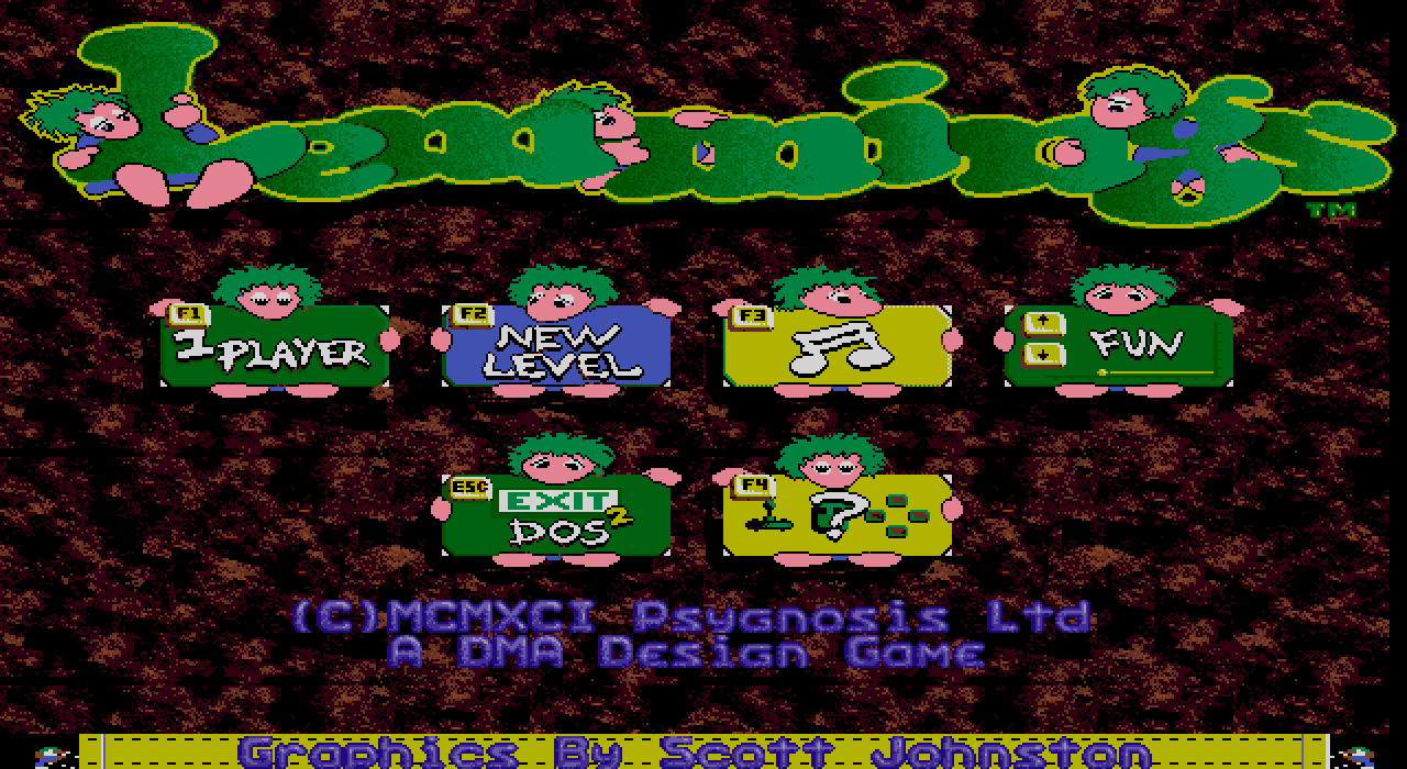 Lemmings running in a browser tab via ExeBrowser