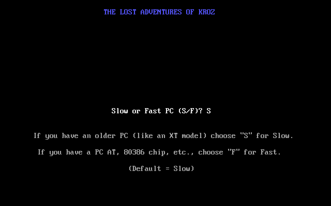 The Lost Adventures of Kroz running in a browser tab via ExeBrowser