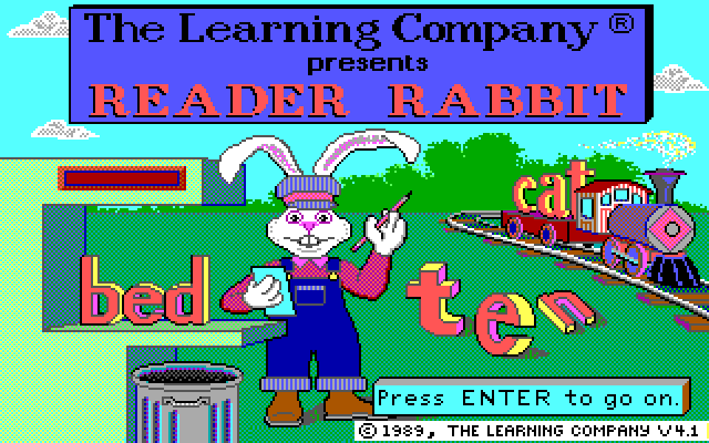 Reader Rabbit running in a browser tab via ExeBrowser