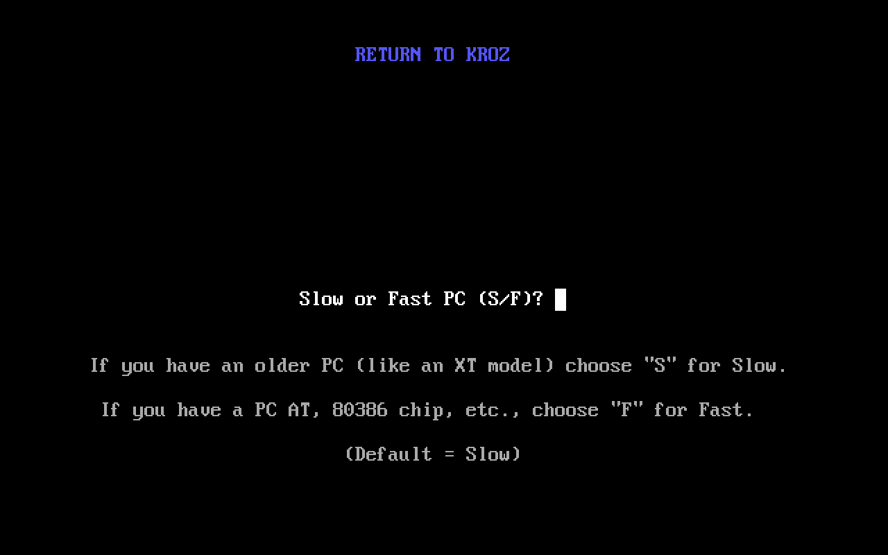 Return to Kroz running in a browser tab via ExeBrowser