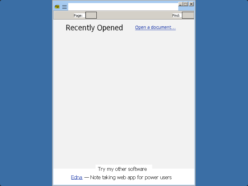 Sumatra PDF running in a browser tab via ExeBrowser