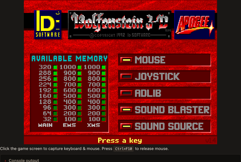 Wolfenstein 3D running in the browser